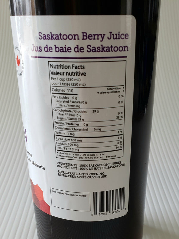 Steve & Dan's 100% Canadian Saskatoon Juice 750ml